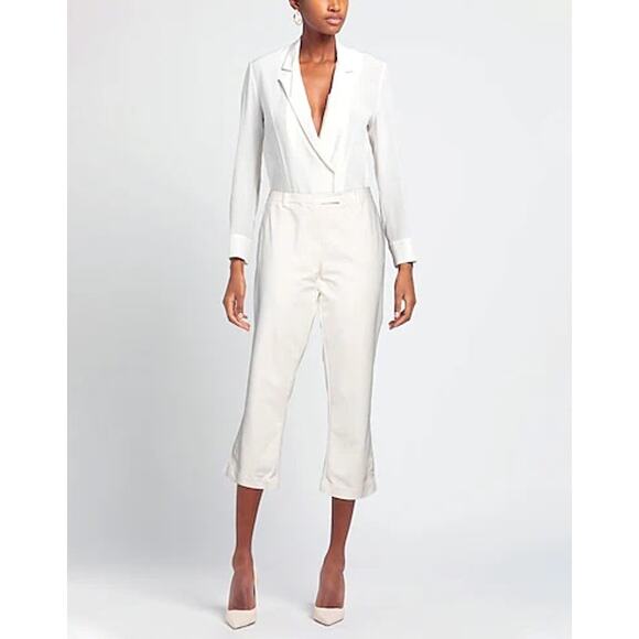 3.1 Phillip Lim White Casual Cropped Kick Flare Pant Trousers Size 6 - Picture 1 of 7